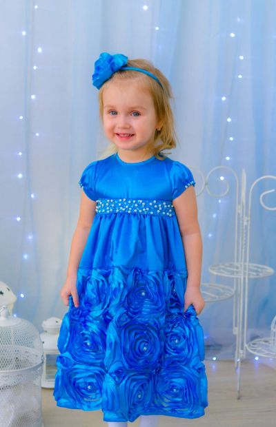 Лот: 18867163. Фото: 1. Платье детское нарядное голубое... Платья, сарафаны