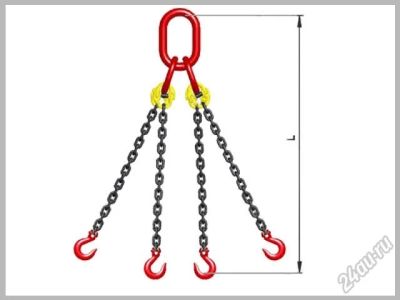 Лот: 7297806. Фото: 1. Строп паук. 4 CЦ 2,5/2000. Тросы буксировочные