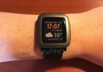 Лот: 6429631. Фото: 1. Умные часы Pebble Time (Black... Смарт-часы, фитнес-браслеты, аксессуары