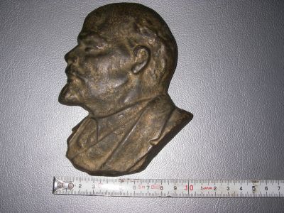 Лот: 19674366. Фото: 1. Плакетка Ленин,бронза. Скульптуры