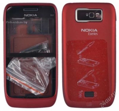 Лот: 2385694. Фото: 1. Корпус Nokia E63 Красный Бесплатная... Корпуса, клавиатуры, кнопки