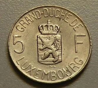Лот: 11547516. Фото: 1. 5 франков 1962 Люксембург. Европа