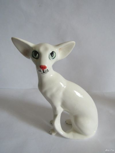 Лот: 17080645. Фото: 1. кот Ориентальный белый,авторская... Скульптуры