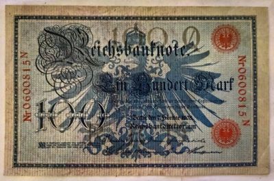 Лот: 20969903. Фото: 1. Германия (Кайзер) 100 марок 1908... Германия и Австрия
