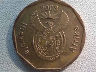 Лот: 15035635. Фото: 1. Монета ЮАР 20 центов, 2000-2017гг. Африка