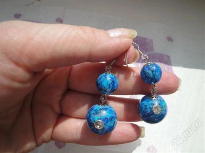 Лот: 396407. Фото: 1. Изделия из полимерной глины,серьги... Серьги, каффы