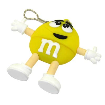 Лот: 4248529. Фото: 1. USB флешка 4Gb "M&M's", желтая. USB-флеш карты