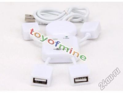 Лот: 5961542. Фото: 1. USB 2.0 Hub 4 выхода (зарядное... Дата-кабели, переходники