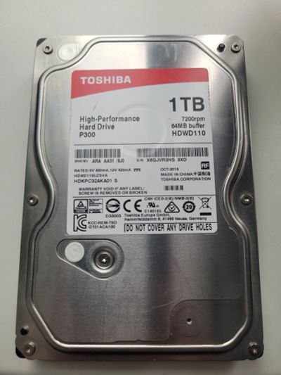Лот: 22168729. Фото: 1. Жесткий диск Toshiba P300 1TB. Жёсткие диски