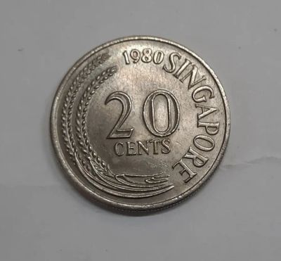 Лот: 21233782. Фото: 1. Монета Сингапур 20 центов 1980г. Азия