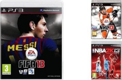 Лот: 1764052. Фото: 1. FIFA13 + NHL13 + NBA2K13. Три... Игры для консолей