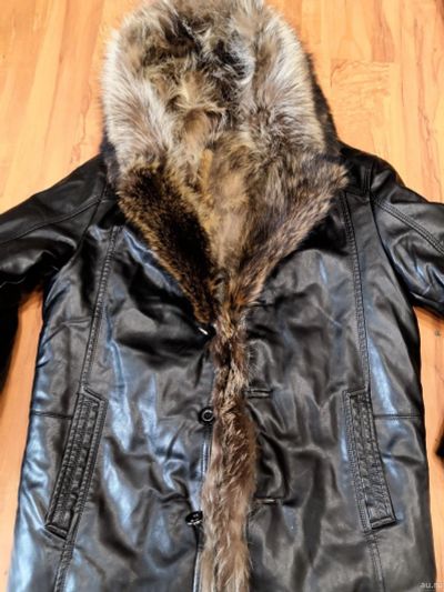 Лот: 15317559. Фото: 1. Зимняя кожаная куртка с мехом... Верхняя одежда
