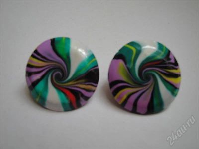 Лот: 362416. Фото: 1. Изделия из полимерной глины гвоздики... Серьги, каффы