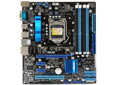 Лот: 9451343. Фото: 1. Игровая материнка Asus P7P55M... Материнские платы