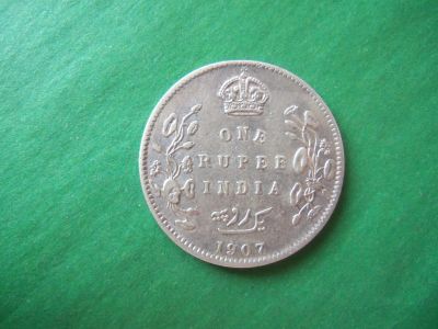 Лот: 19496941. Фото: 1. 1 рупия 1907 г. Британская Индия... Азия