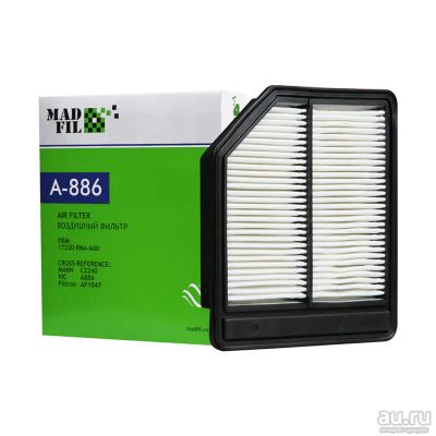Лот: 12497223. Фото: 1. MADFIL A-886 (A886, C2240, 17220-RNA-A00... Расходные материалы