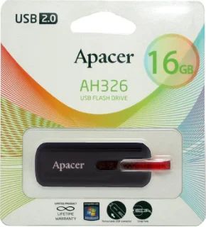 Лот: 4643224. Фото: 1. USB Flash 16Gb Apacer AH326 Черная... USB-флеш карты