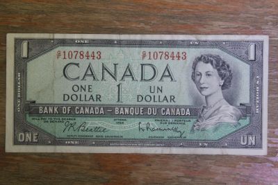 Лот: 21085068. Фото: 1. Канада 1 доллар 1954 года. Америка