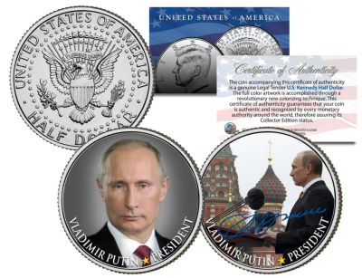 Лот: 8426053. Фото: 1. Набор из 2-х монет США Путин. Америка