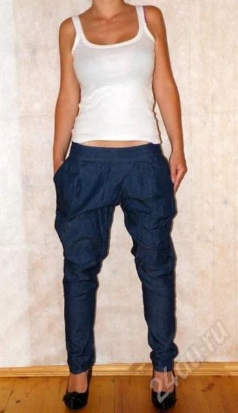 Лот: 625838. Фото: 1. Синие джинсы галифе, новые. Джинсы