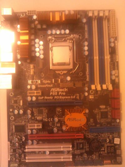 Лот: 19614786. Фото: 1. Asrok p55 Pro + i5-750+задняя... Материнские платы