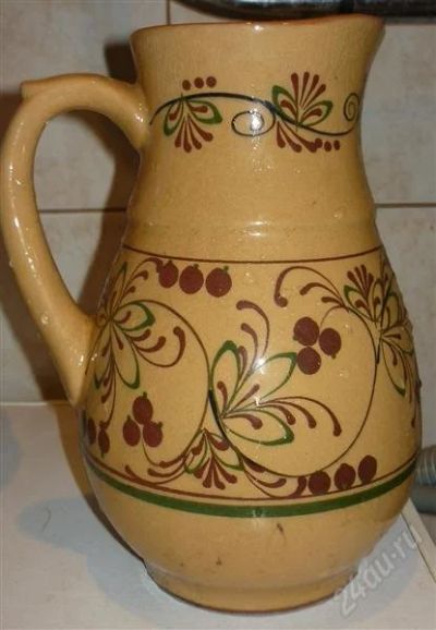 Лот: 1221730. Фото: 1. Глиняный кувшин. Кружки, стаканы, бокалы