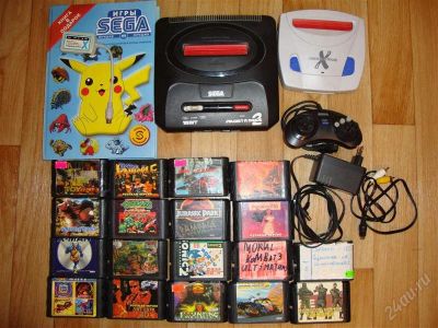 Лот: 1215674. Фото: 1. 2 приставки sega и 18 картриджей. Игровые приставки, консоли