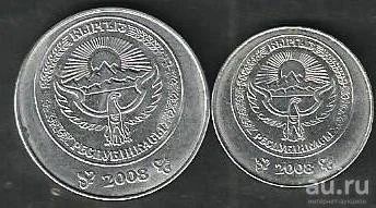 Лот: 8077016. Фото: 1. 1 и 5 сом 2008. Страны СНГ и Балтии