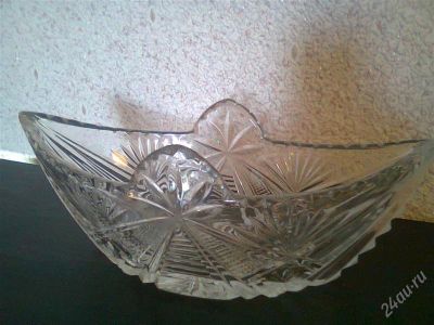 Лот: 2835303. Фото: 1. Ладья хрустальная , длинная большая... Вазы