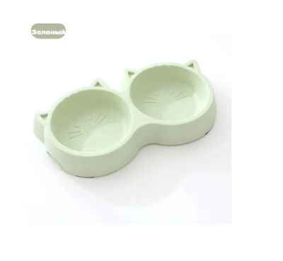 Лот: 25882571. Фото: 1. Миска Двойная пластиковая, для... Миски, лотки, наполнители