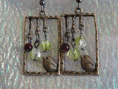 Лот: 859575. Фото: 1. Серьги"Воробушек". Серьги, каффы