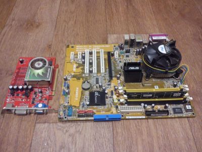 Лот: 3460680. Фото: 1. Мат.плата + CPU + видео карта... Материнские платы