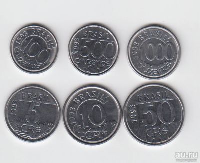Лот: 824433. Фото: 1. Бразилия 6 монет Фауна. Америка