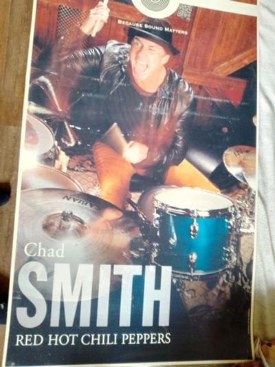 Лот: 20530065. Фото: 1. Плакат Chad smith red hot chili... Ударные