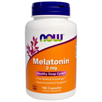 Лот: 8710030. Фото: 1. Melatonin 3 мг. от NOW (Спортивное... Спортивное питание, витамины