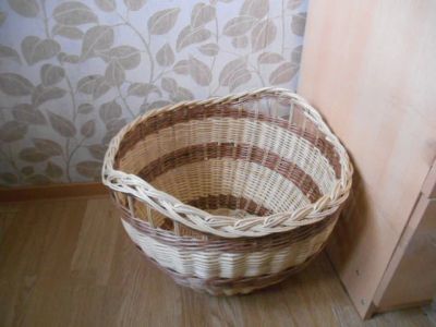 Лот: 4914319. Фото: 1. Корзина хозяйственная. Плетение из лозы, лыка, бересты