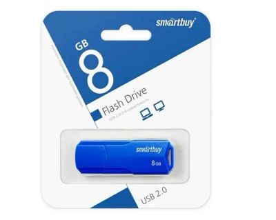 Лот: 20638518. Фото: 1. USB Flash SmartBuy CLUE 8GB синий... Карты памяти