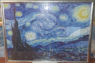 Лот: 21971711. Фото: 1. Картина (звёздная ночь) из пазлов... Картины, рисунки