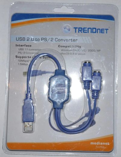 Лот: 7127731. Фото: 1. Переходник ps2/usb TrendNet TU-PS2. Шлейфы, кабели, переходники