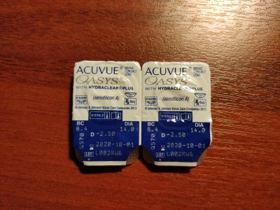 Лот: 11619208. Фото: 1. Контактная линза «Acuvue Oasys... Контактные линзы