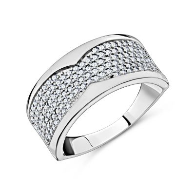 Лот: 23822495. Фото: 1. Серебряное кольцо с фианитами... Кольца, перстни