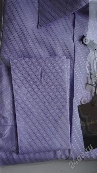 Лот: 2172037. Фото: 1. Новая сиреневая рубашка 41 под... Рубашки, водолазки