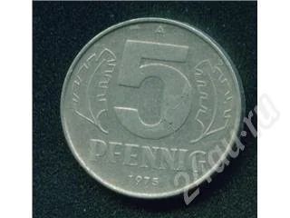 Лот: 241182. Фото: 1. германия гдр 5 пфеннингов 1975. Европа
