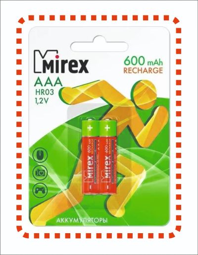 Лот: 19320954. Фото: 1. Аккумуляторная батарея Mirex HR03... Батарейки, аккумуляторы, элементы питания