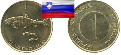 Лот: 19234133. Фото: 1. Словения 1 толар 2001. Европа