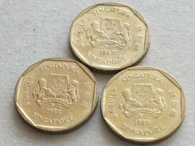 Лот: 19962559. Фото: 1. Монета 1 доллар один Сингапур... Азия