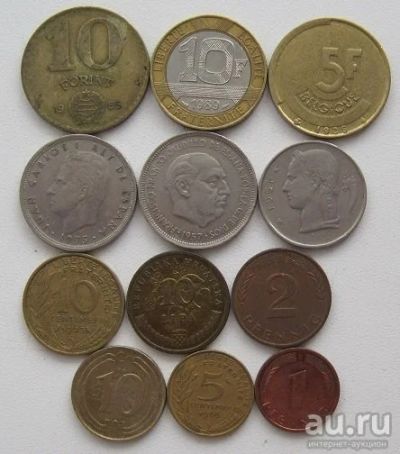 Лот: 8468305. Фото: 1. 12 иностранных монет (с 12 рублей... Наборы монет