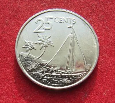 Лот: 19700115. Фото: 1. Багамы 25 центов. Америка