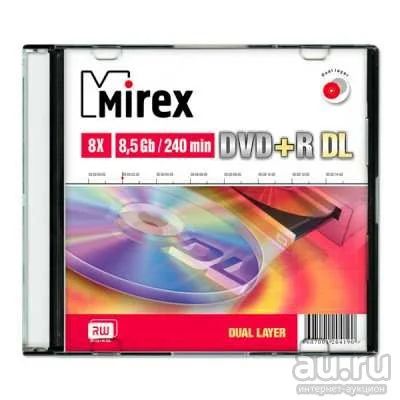 Лот: 18476543. Фото: 1. Диск DVD+R DL Mirex 8,5 GB, скорость... CD, DVD, BluRay