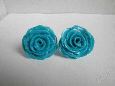 Лот: 327718. Фото: 1. Изделия из полимерной глины,гвоздики... Серьги, каффы